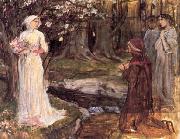 John William Waterhouse Dante and Beatrice oil painting on canvas